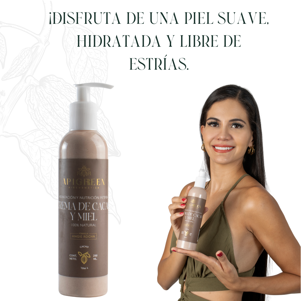 Crema Corporal de Cacao y Miel para una Piel Suave y Libre de Estrías
