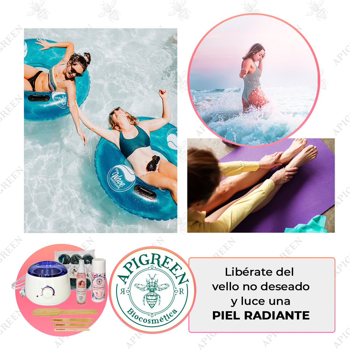 Kit de Depilación con Agua de Rosas y Talco
