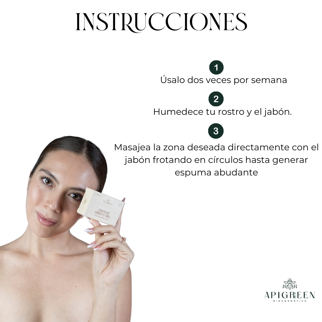 Jabón de Arroz aclarante con Miel de Abeja