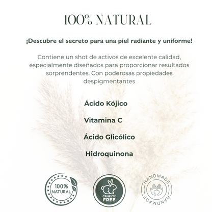Crema facial aclarante con ácido kojico para una piel uniforme y luminosa