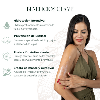 Crema Corporal de Cacao y Miel para una Piel Suave y Libre de Estrías
