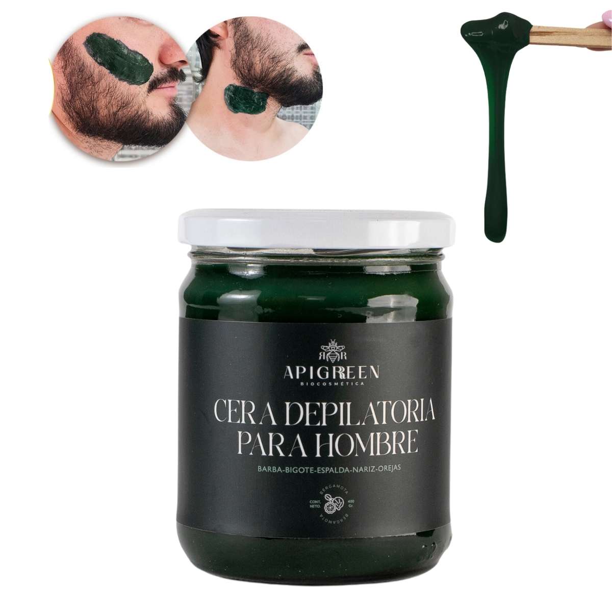 Cera española para hombre, vello muy grueso 400g
