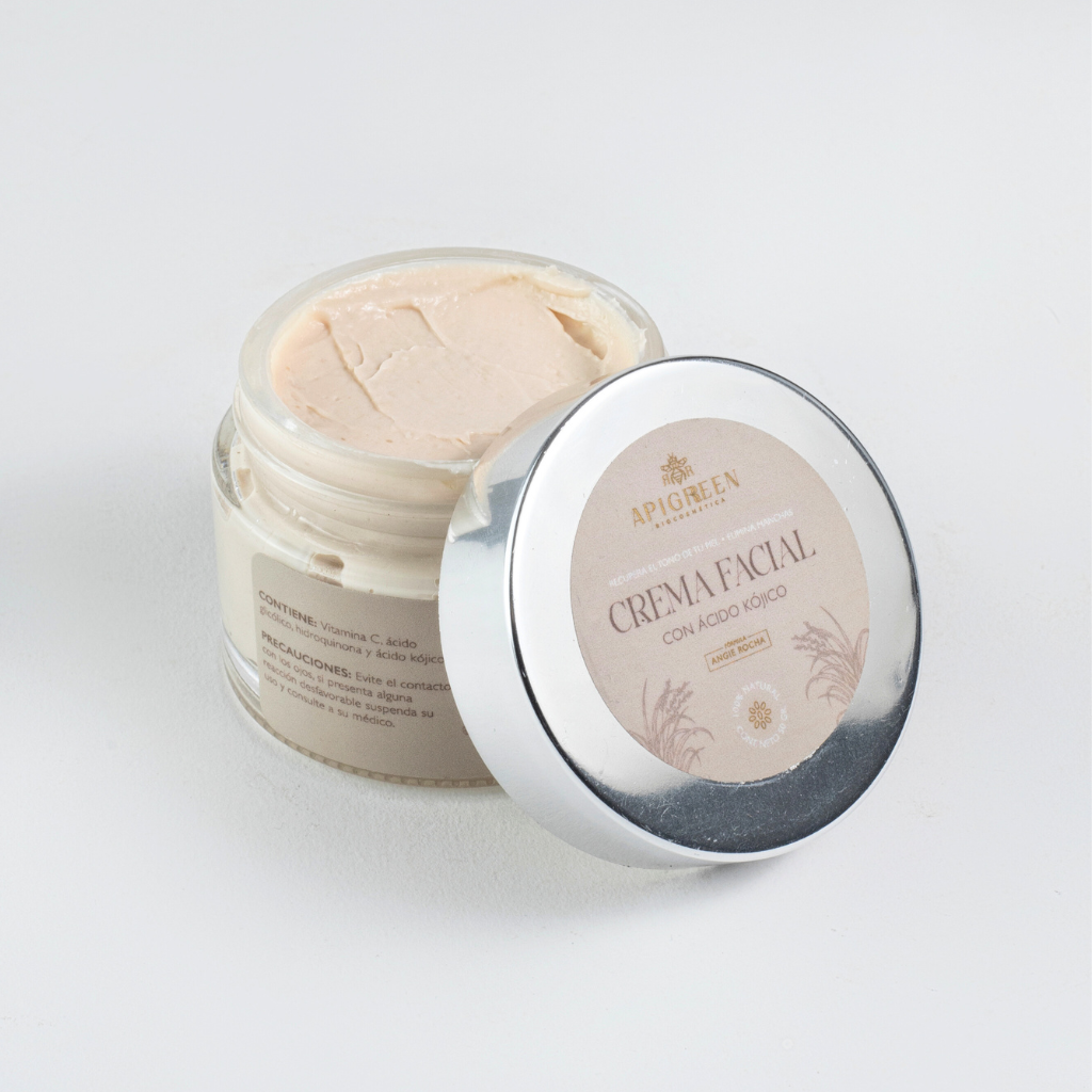 Crema facial aclarante con ácido kojico para una piel uniforme y luminosa