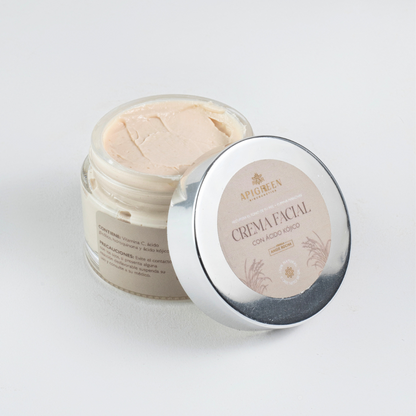 Crema facial aclarante con ácido kojico para una piel uniforme y luminosa
