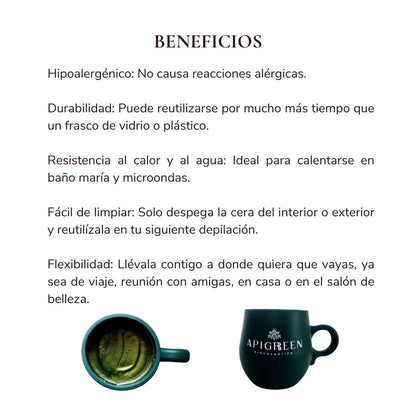 Taza de Silicon con Cera española Golden mint