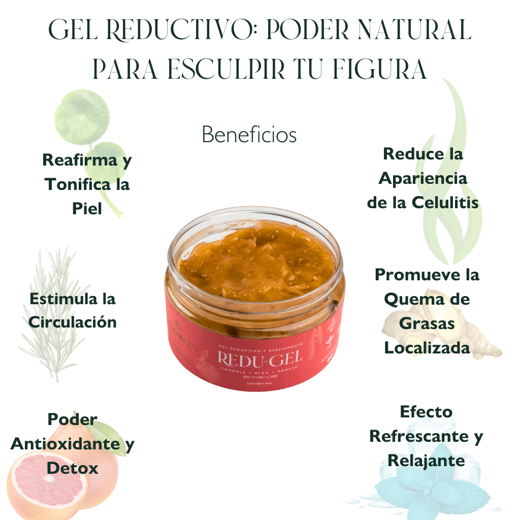 REDU-GEL "Reductor corporal natural con algas marinas y extractos"