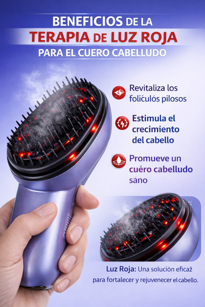 Cepillo de Luz Infrarroja con Vibración para Cuero Cabelludo