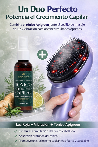 Cepillo de Luz Infrarroja con Vibración para Cuero Cabelludo