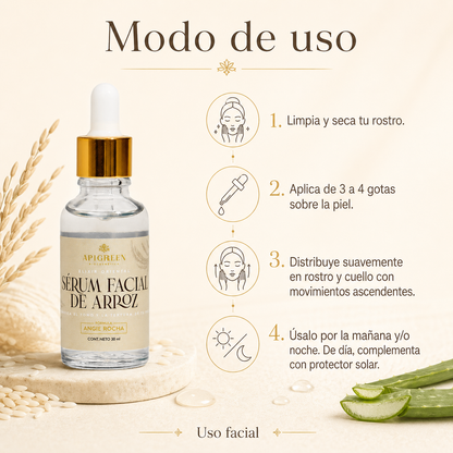 Sérum Facial de Arroz – Ilumina, calma y unifica tu piel naturalmente