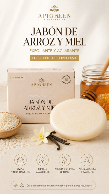 Jabón de Arroz aclarante con Miel de Abeja