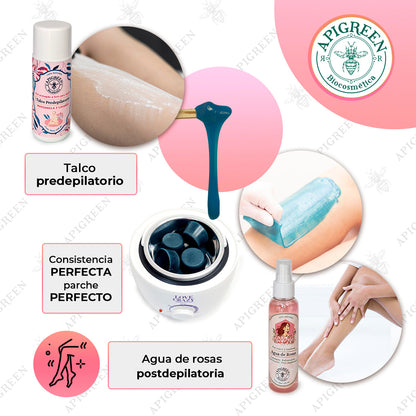 Kit de Depilación con Agua de Rosas y Talco