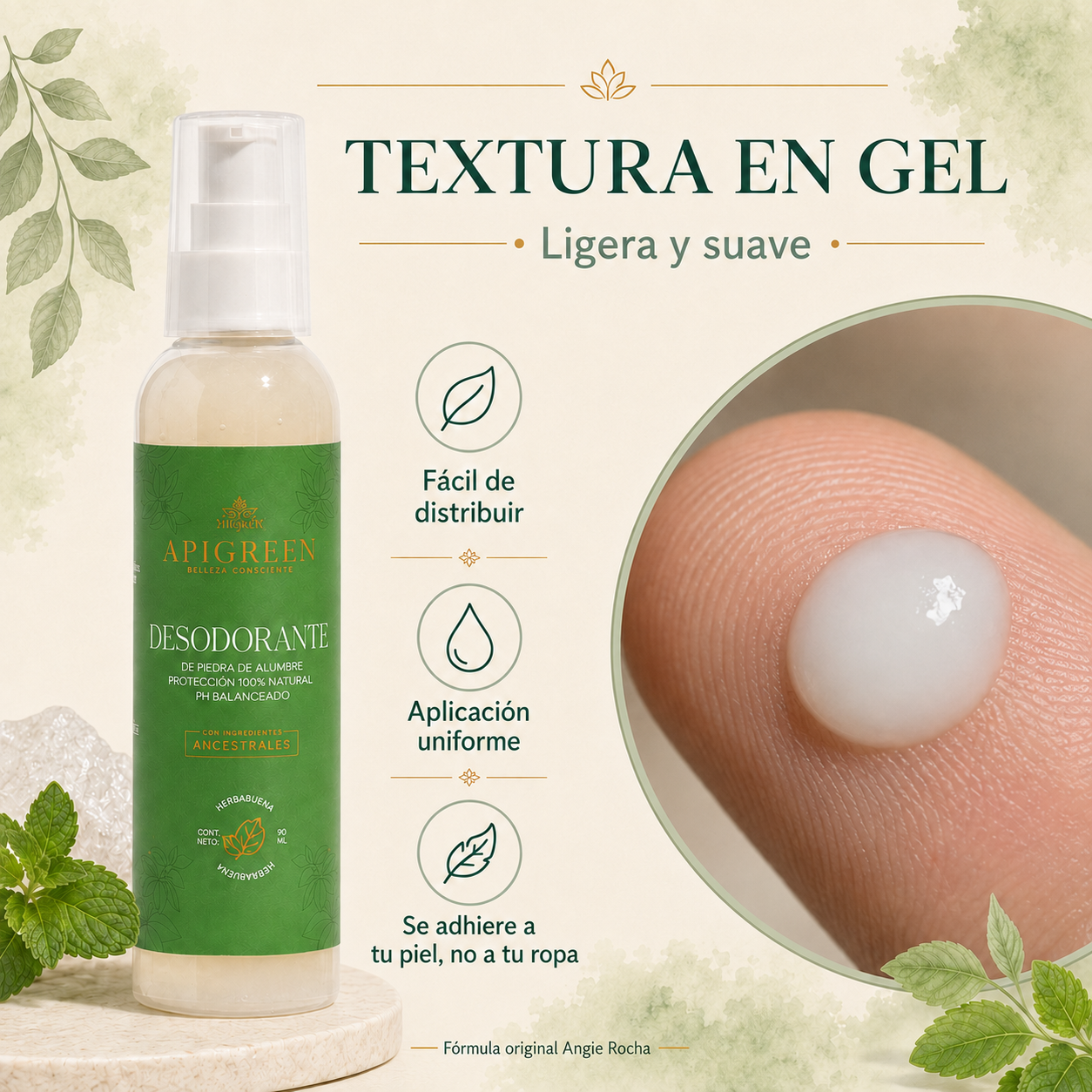 Desodorante Natural en Gel Lavanda y Hierbabuena